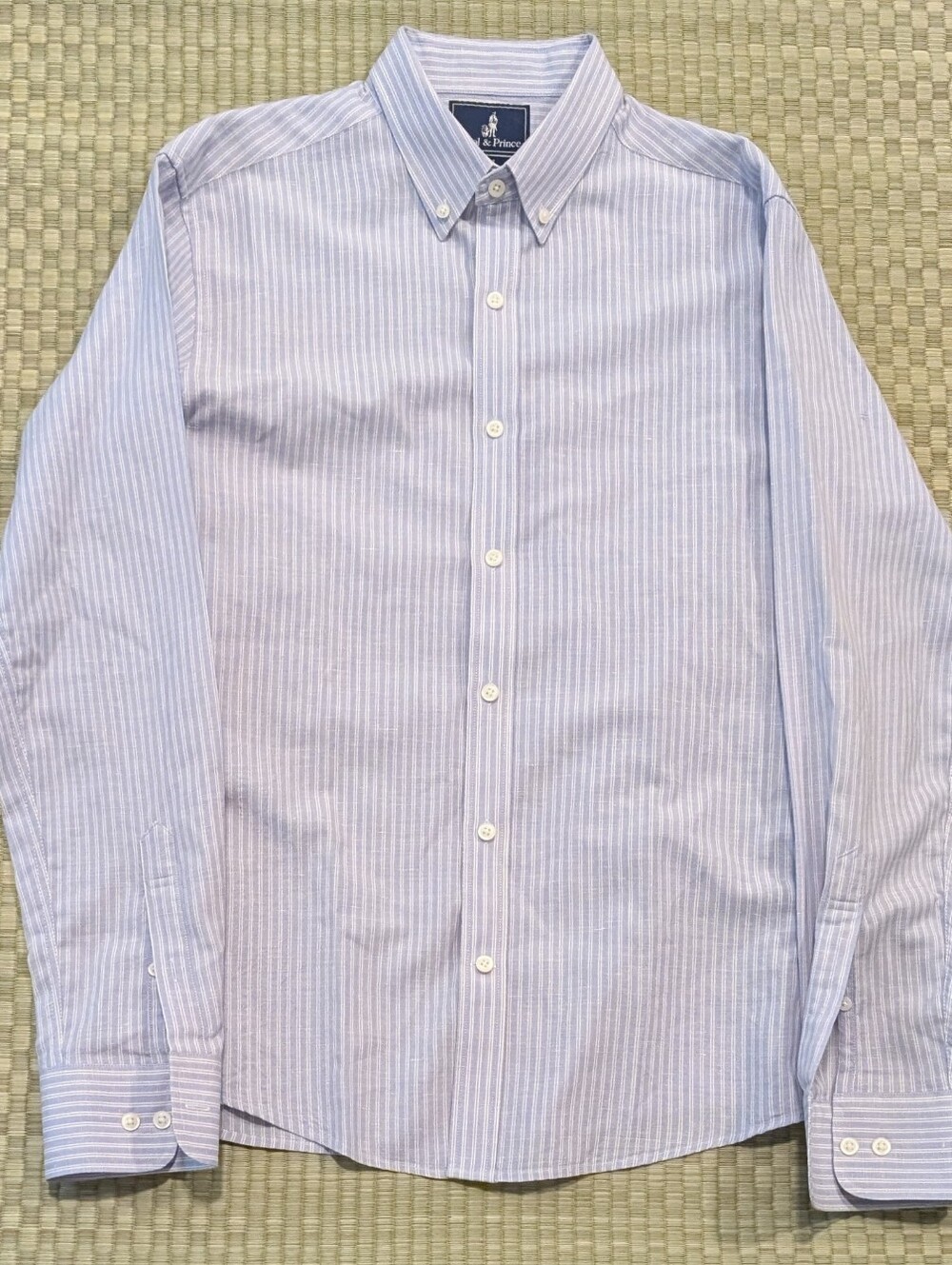 LNWOT Wool & Prince Wool/Linen Button Up Striped Oxford Shirt Men's Size Medium